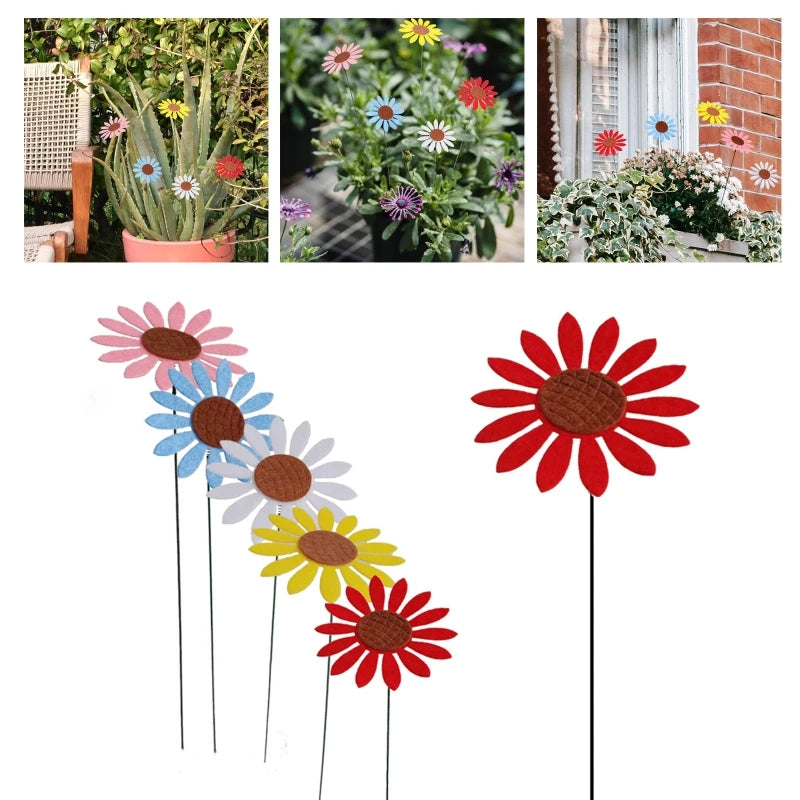 décorations extérieures fleurs artificielles marguerites couleurs variées moderne minimaliste jardin patio