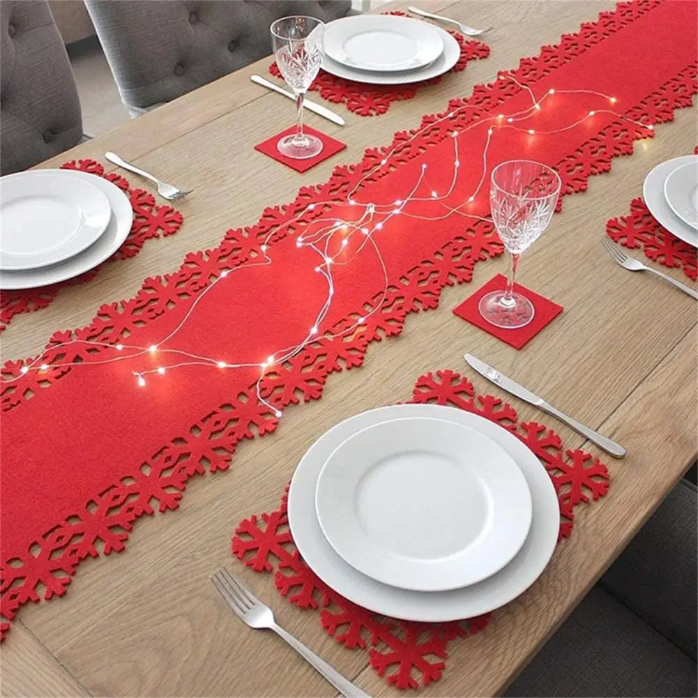Set de table rouge pour décoration de salle à manger