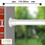 tige rideau douche ajustable noir blanc texture lisse moderne anneaux suspension support tension haute