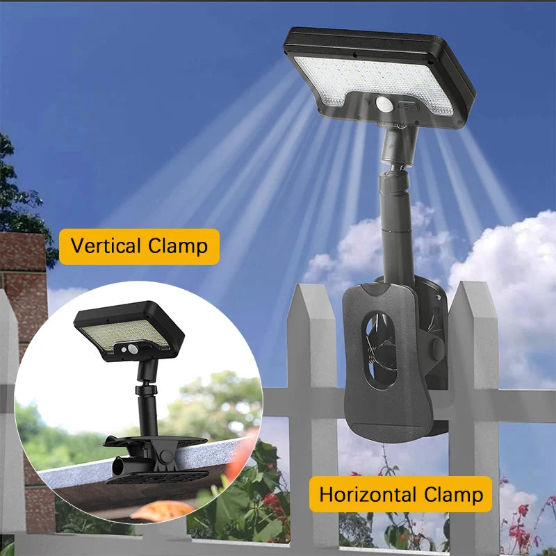 lumière solaire led capteur mouvement clipser ip65 étanche noir moderne campingextérieur