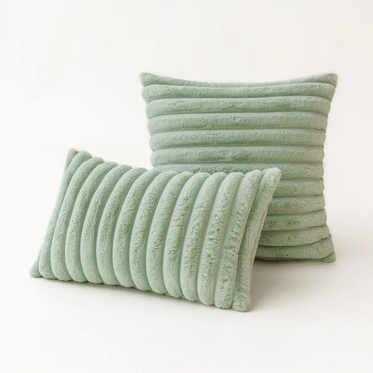 taies d'oreiller peluche rose vert blanc orange lit décoration moderne carré rectangle adhésif