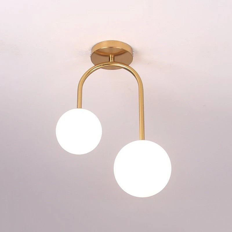 lampe suspendue moderne or noir double headed ball métal minimalisteintérieur chambre salon