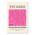 affiche abstraite picasso rose paysage contemporain sans cadre toile blanche salon bohême moderne horizontal