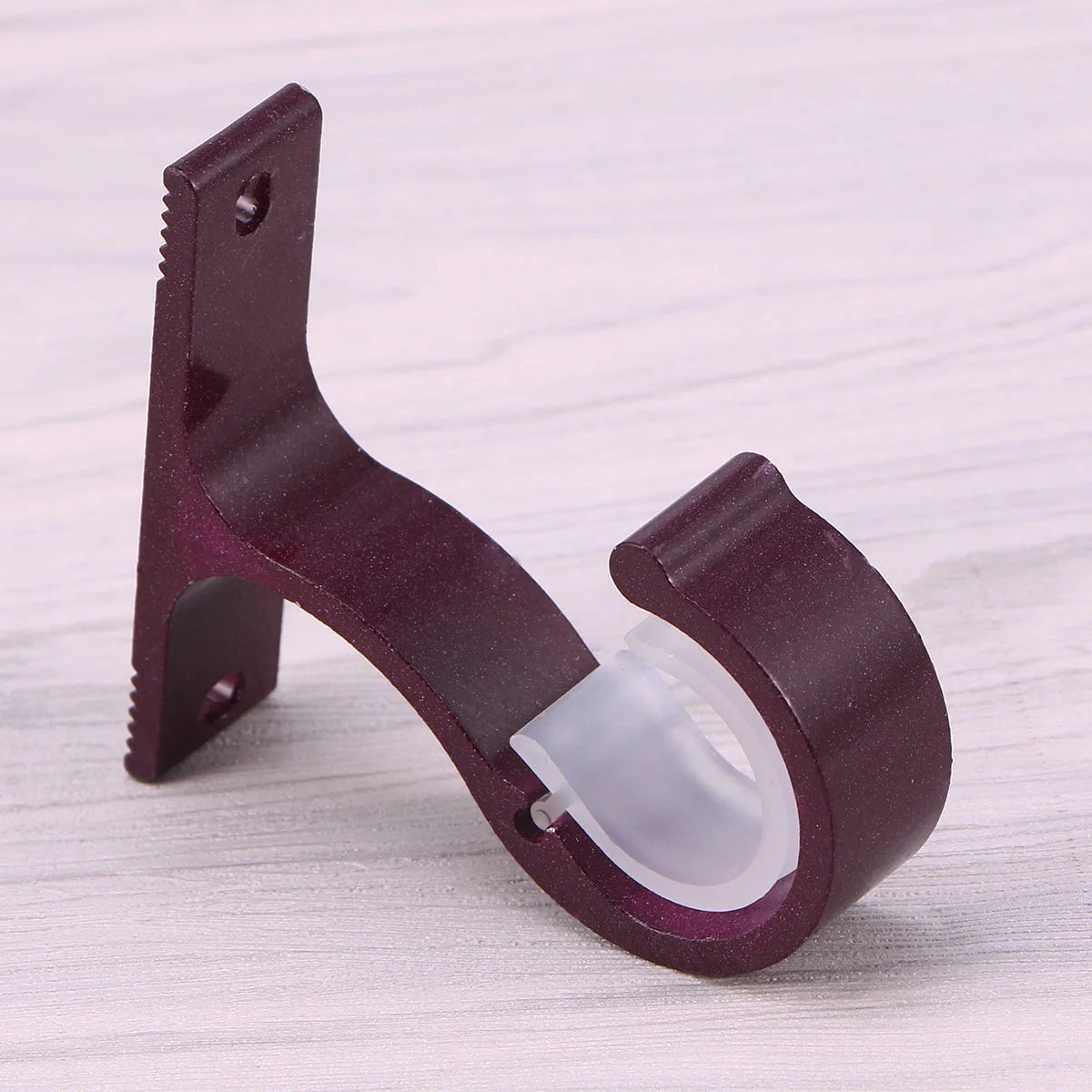 support rideau moderne clips blanc violet doré opacité