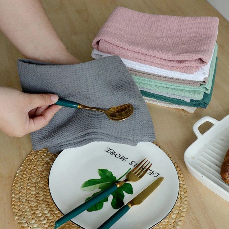 serviettes table coton rose gris blanc carreaux modernes maison restaurant