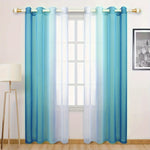 rideaux dégradés rose bleu violet ombre douce modernes transparents polyester maison