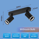 spot noir moderne acrylique light ring aluminium gu10 25w led replaceable