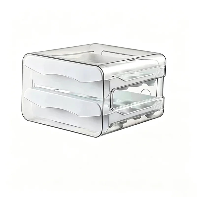 boîte œufs transparente moderne 18 compartiments poignée blanc orange plastique réutilisable