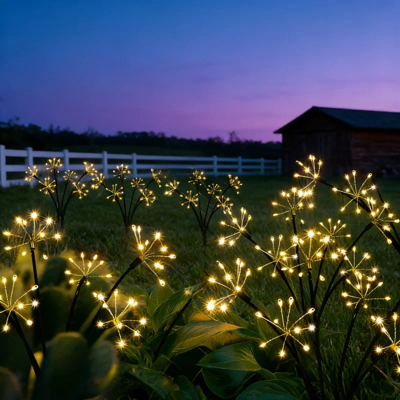 décorations lumineuses solaires multicolores moderne formes florales points lumineux fixés sol
