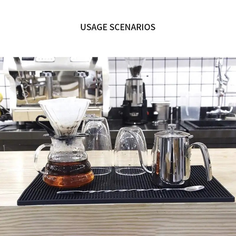 tapis drainage antidérapant vin noir jaune texturé moderne utilitaire barista ustensiles