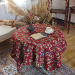 nappe table rectangulaire motif oiseaux branches fleurs traditionnel coton polyester décoration maison