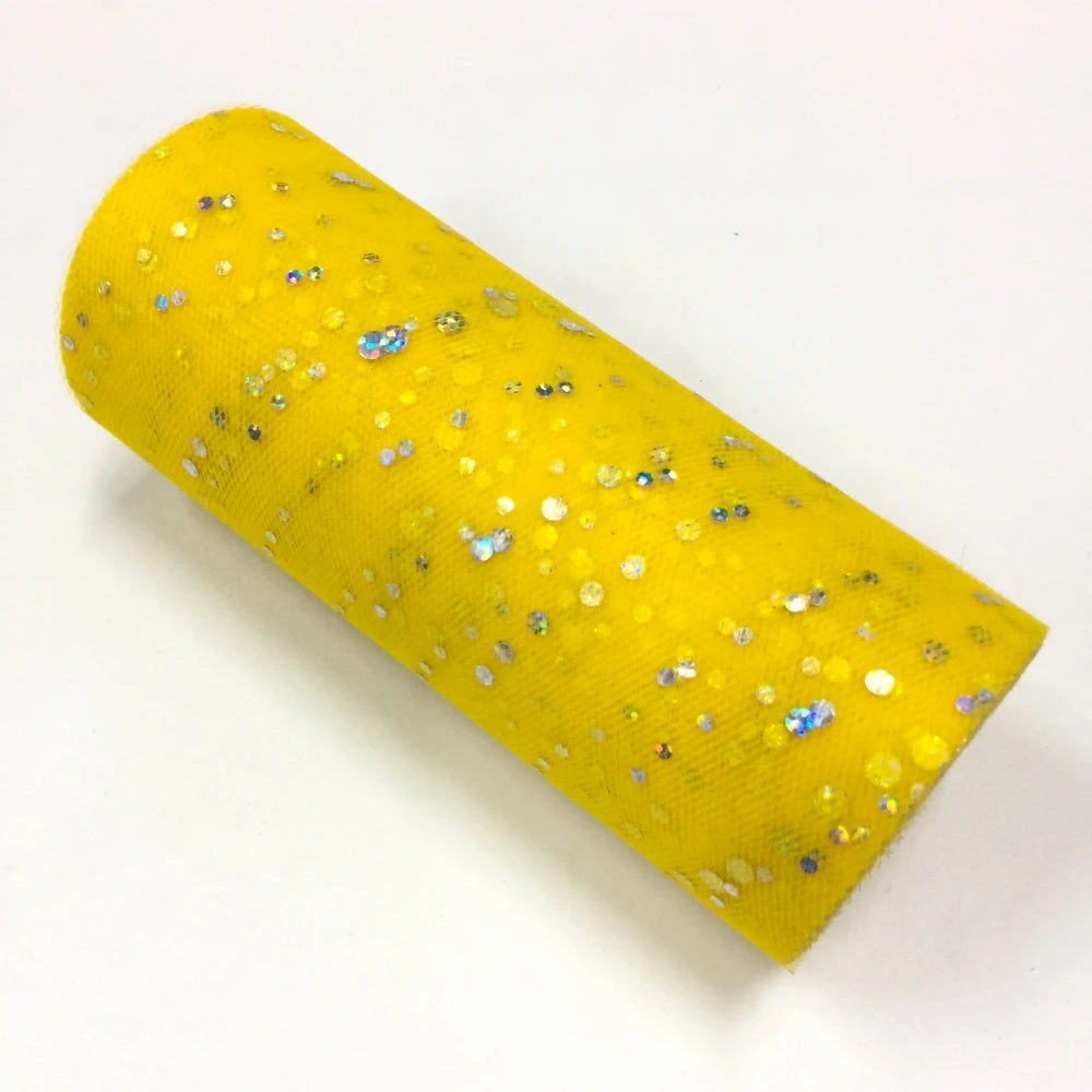 ruban tulle paillettes blanc jaune bleu rose violet rouge vert décoratif 25 yards 15cm