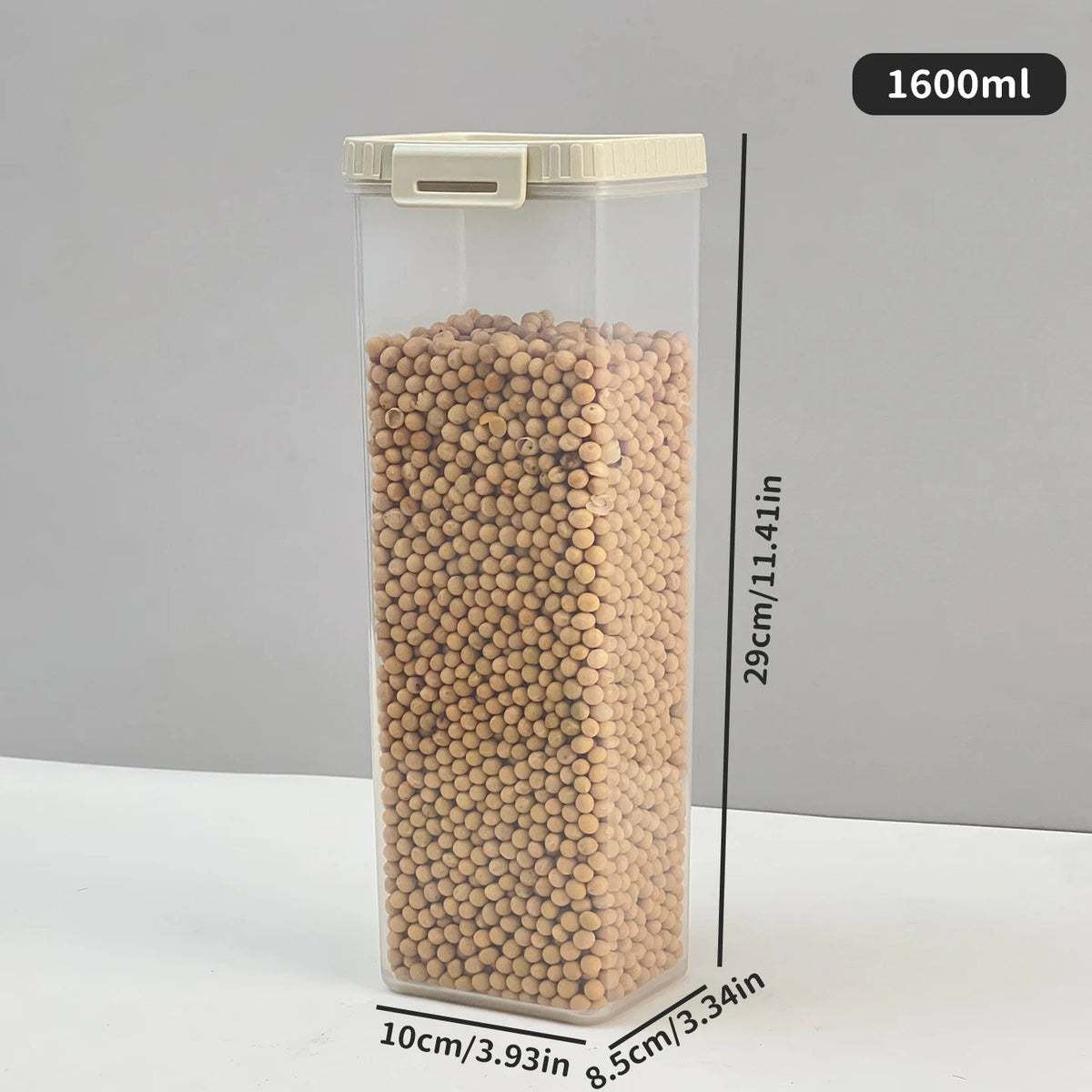 boîtes rangement transparentes modernes hermétiques qualité alimentaire poignées couvercle beige