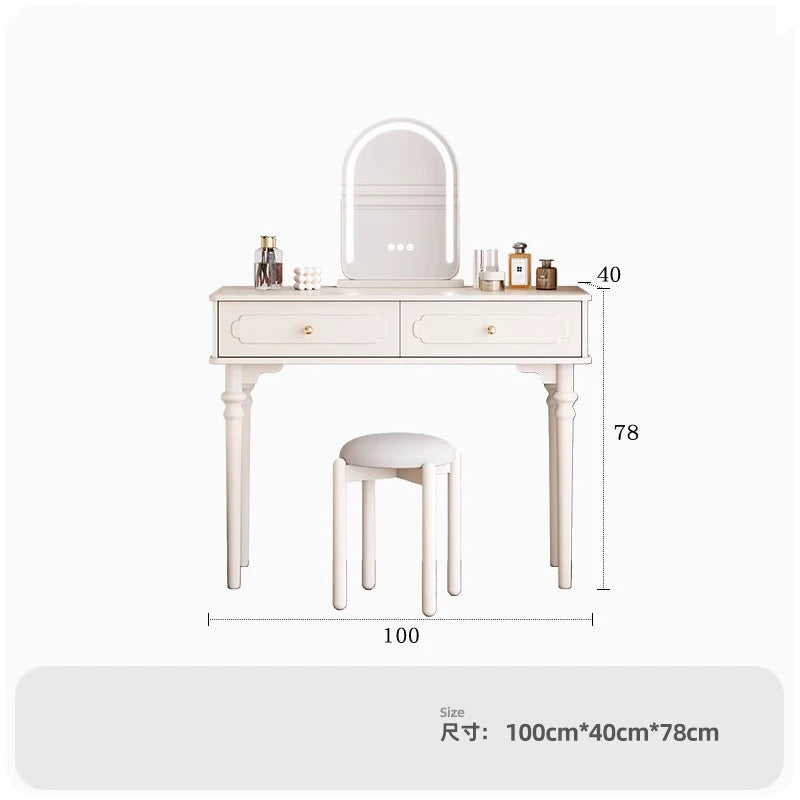 meuble rangement noir miroir tiroirs dorés plateau lisse classique chambre coucher