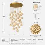 suspension lumineuse moderne marbre beige cuivre salon salle manger cuisine