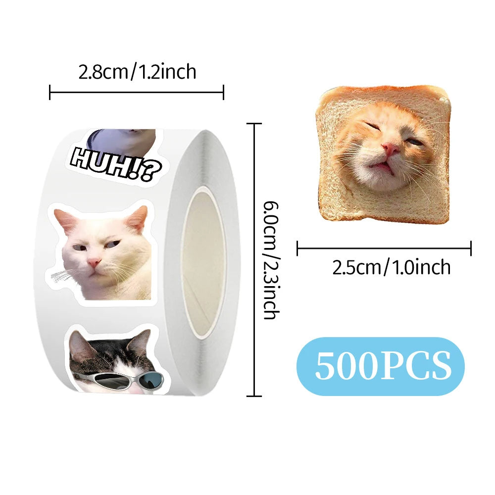 sticker autocollant chat humoristique mignon récompense scolaire décoration classe enfants 500 pièces multicolore