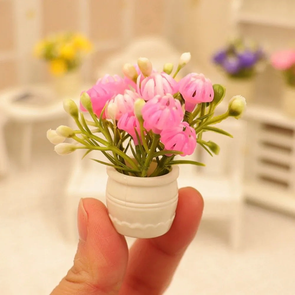 bouquet artificiel fleurs simples feuilles vertes moderne minimaliste orange blanc rose jaune plastique