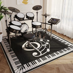 tapis moderne musical floral salon noir blanc décoration chambre hôtelextérieur