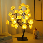 lampe led décorative arbre fleurs roses moderne romantique base plate interrupteur