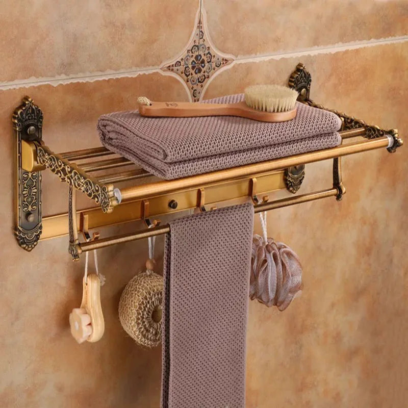 accessoires salle bain or ornements floraux classique vintage porte serviettes porte gobeletsporte savonporte sèche