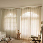 rideaux beiges rayures fines transparents moderne 130x213cm 130x241cm 130x256cm 160x250cm 200x260cm