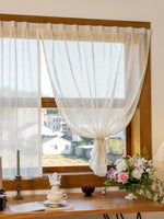 rideau blanc transparent moderne fenêtre 100x200 cm polyester