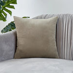 coussin velours moderne 50x50cm bleu vert orange gris sans fixations machine lavable