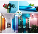 films verre autocollants bleu ciel sans motif moderne adhésif isolation thermique décoration vitre chambre