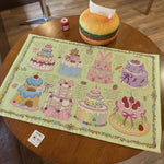 nappes décoratives kawaii fleurs gâteaux multicolores table fêtes extérieur