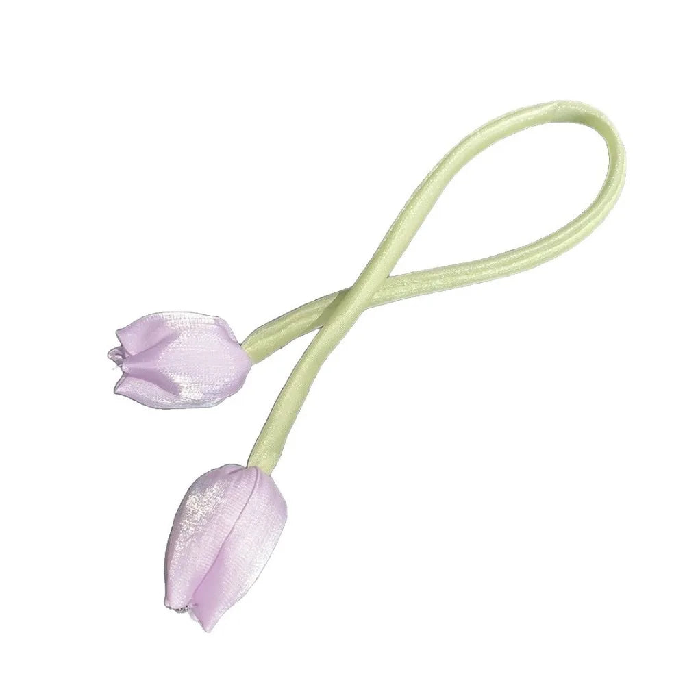 boucles d'oreilles tulipes vert clair bleu rose rouge blanc floral