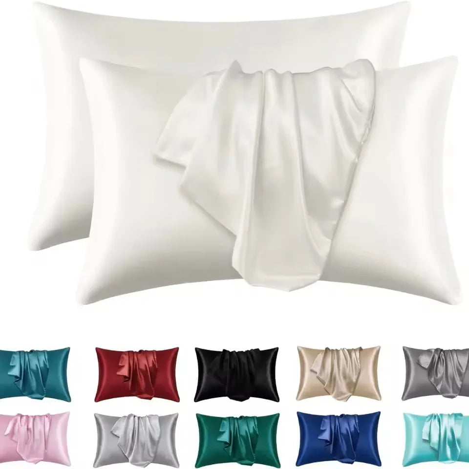 protège oreiller satin noir blanc moderne 20x36 50x90 coton polyester