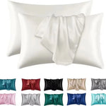 protège oreiller satin noir blanc moderne 20x36 50x90 coton polyester