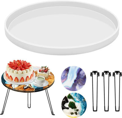 Moule rond silicone 50 cm pour plateau charcuterie résine époxy