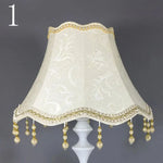 abat jour vintage shabby chic motif floral décoratives structure métallique vert beige rose doré