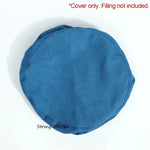 coussin rond uni bleu gris moderne confortable tissu coton polyester zip intégré