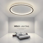 lampe led moderne mince circulaire noir dimmable télécommande plafonnier salon chambre balcon