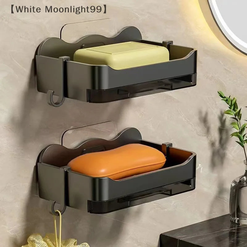porte savon mural adhésif gris métallisé moderne savons beige orange noir