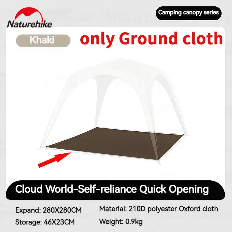 tente camping abri autoportant rideau porte bâche sol connecteurs kaki blanc marron foncé