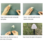 guirlande lumineuse solaire champignons multicolores moderne patio jardinextérieur decoration led spikes