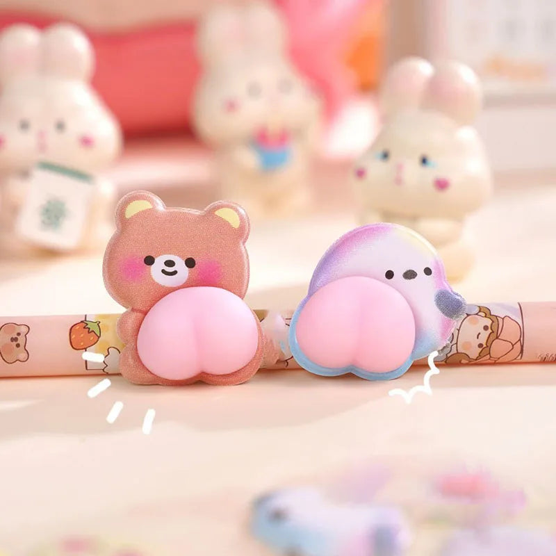 stickers mignons kawaii ours lapins fruits coeurs gâteaux adhésifs boîte rangement porte clés étui