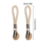 porte serviettes moderne rustique clips métalliques cordon tressé boutons bois gris noir blanc tissu