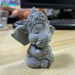 statuette éléphant gris texture granulée artisanale décoration maison petite taille moyenne grande