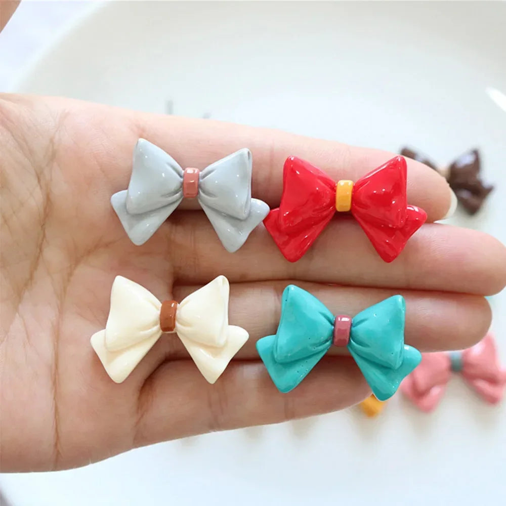cabochons résine forme noeud ruban multicolore 31x20mm bricolage bijoux scrapbooking artisanat