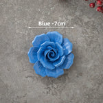 décoration murale fleur porcelaine artisanale jaune bleu rouge moderne sculptée relief