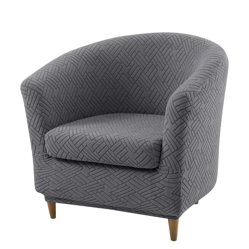 Fauteuil moderne couverture gris rayures adhésif lavable machine protection intérieur extérieur restaurant bar sofa