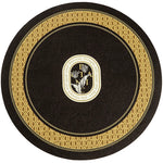 tapis table rond polyestère résistant chaleur décoration intérieure extérieure blanc vert fleurs feuilles papillons