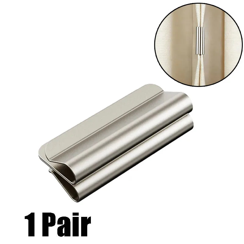 clips magnétiques rideaux argenté lisse brillant modernes fixations sans perçage paires support rideaux réutilisable