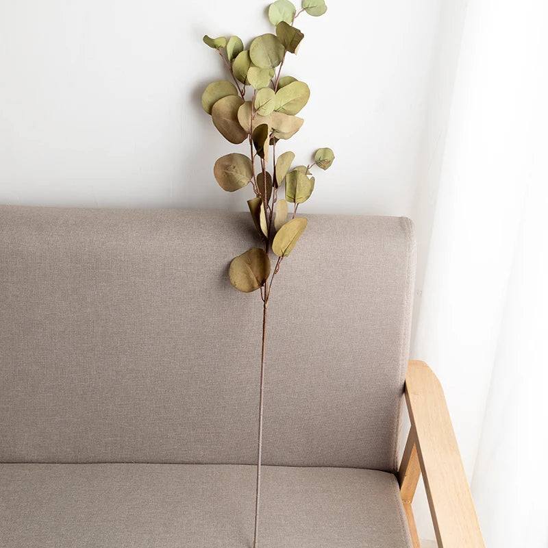 décoration intérieure branche artificielle feuilles rondes couleur automne naturelle minimaliste 87cm