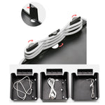 organisateur accoudoir voiture noir compartiments rangement chargeurs câbles modernes clips fixations