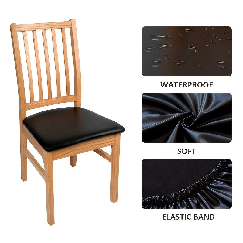housse siège chaise moderne simili cuir texturé noir blanc beige orange bleu marron gris